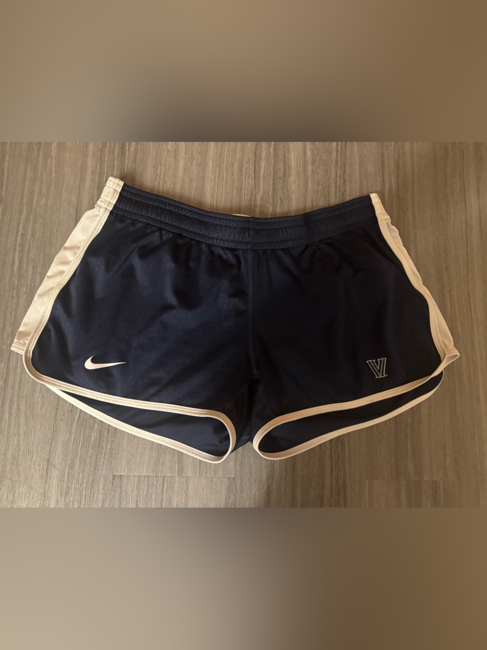 Nike Navy Shorts with White Stripe; Villanova Embroidered